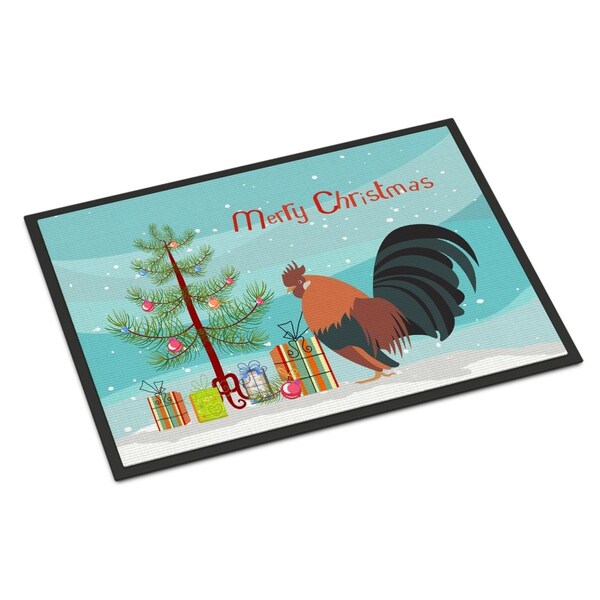 Carolines Treasures Dutch Bantam Chicken Christmas Indoor or Outdoor Mat, 24 x 36 in. BB9203JMAT - main